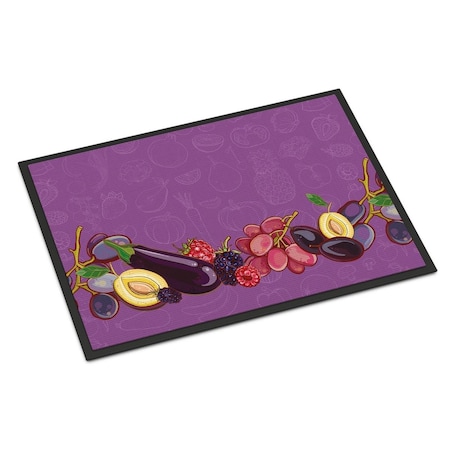 Carolines Treasures Fruits and Vegetables in Purple Indoor or Outdoor Mat, 18 x 27 in. BB5132MAT